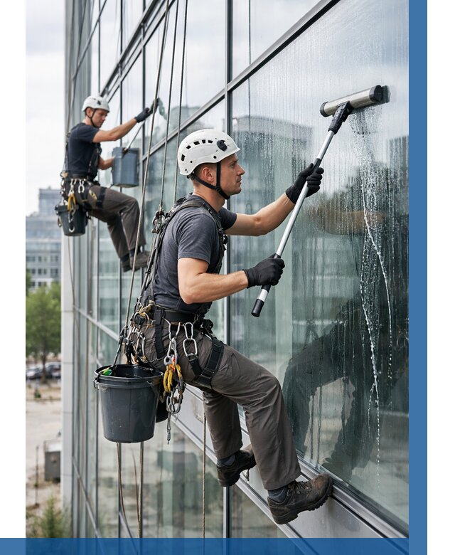 Мойка витражей альпинистами в Дюртюли от 730 р. под ключ|ВЫСОТНИК-Дюр