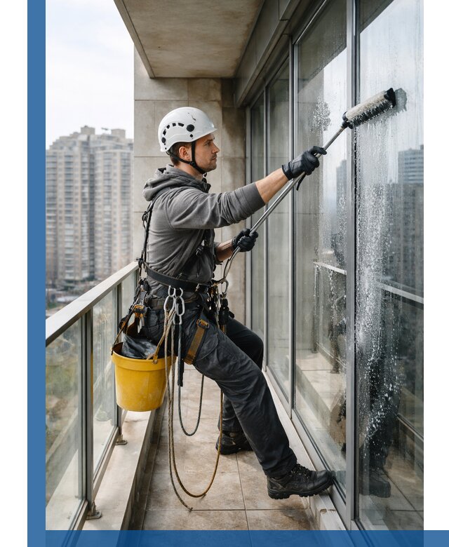 Профессиональная мойка балконного остекления в Дюртюли