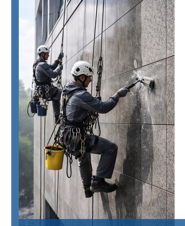 Профессиональная мойка фасада из керамогранита в Дюртюли