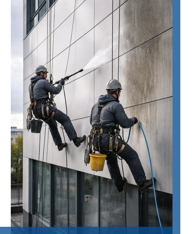 Мойка фасада из композита в Дюртюли по цене от 313 р. | ВЫСОТНИК-Дюр