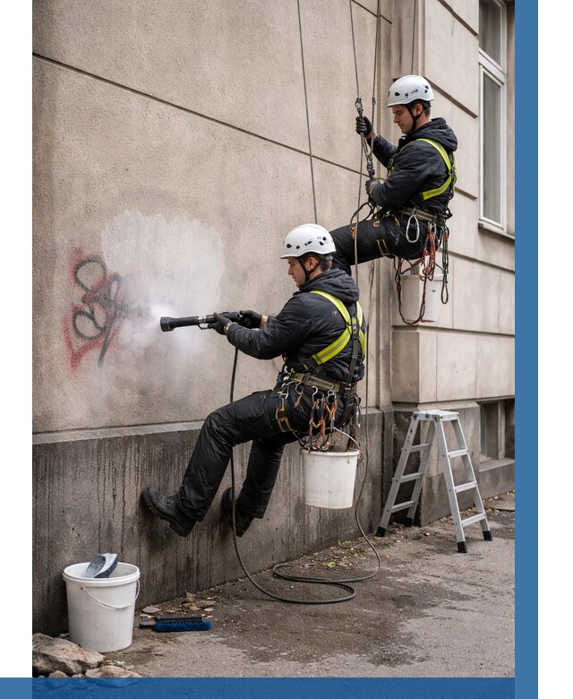 Удаление граффити с фасада в Дюртюли от 4691 р. | ВЫСОТНИК-Дюр