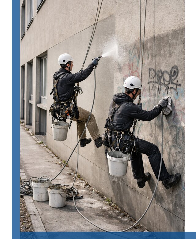 Антиграффити покрытие фасада с защитой от надписей в Дюртюли