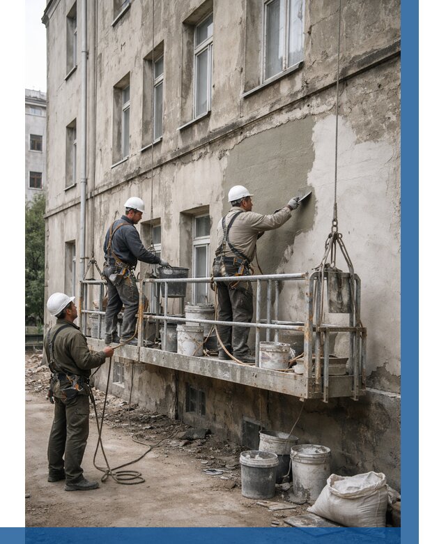 Капитальный ремонт фасада в Дюртюли от 4379 р. | ВЫСОТНИК-Дюр