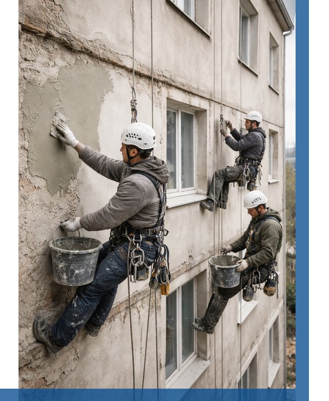 Ремонт штукатурного фасада в Дюртюли от 782 р. под ключ | ВЫСОТНИК-Дюр