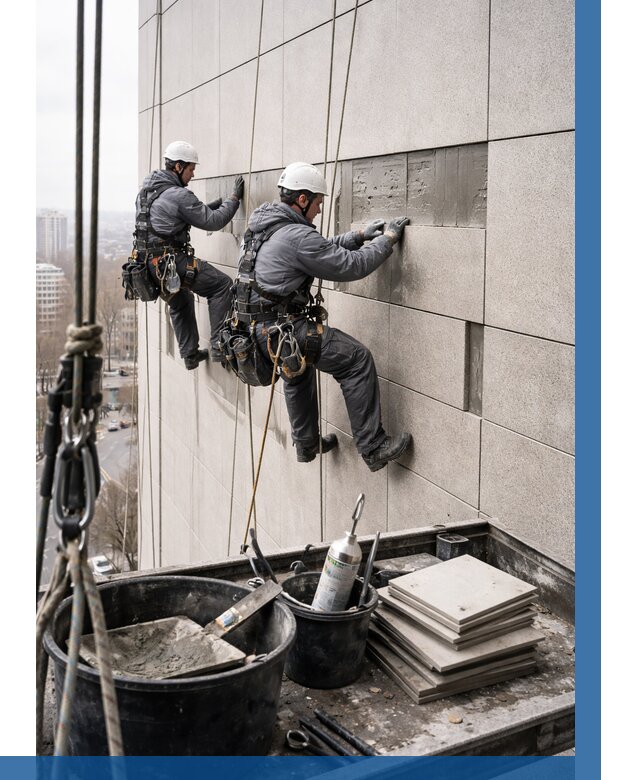 Ремонт фасада из керамогранита в Дюртюли от 2606 р. | ВЫСОТНИК-Дюр