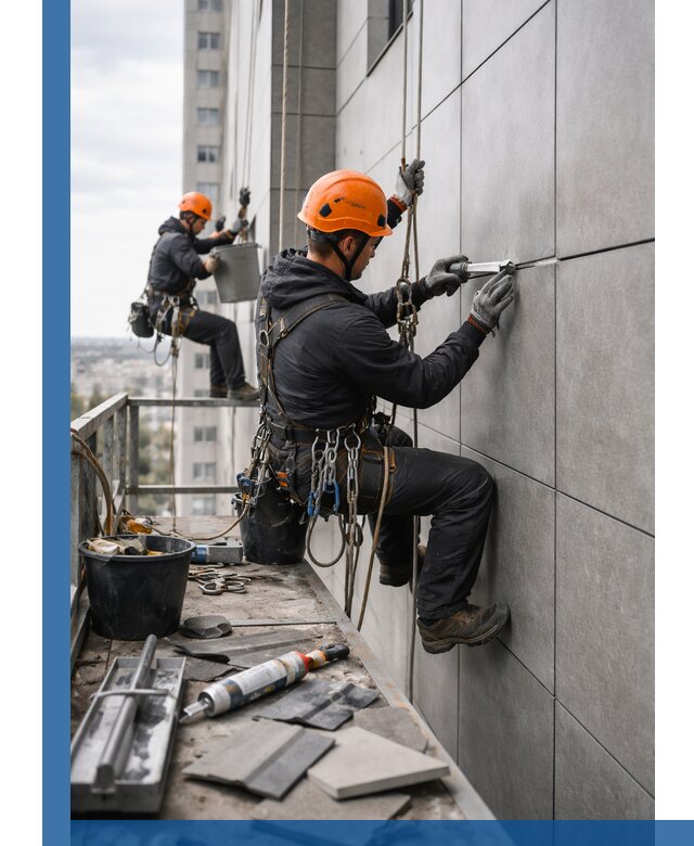 Профессиональный ремонт фасада из керамогранита в Дюртюли