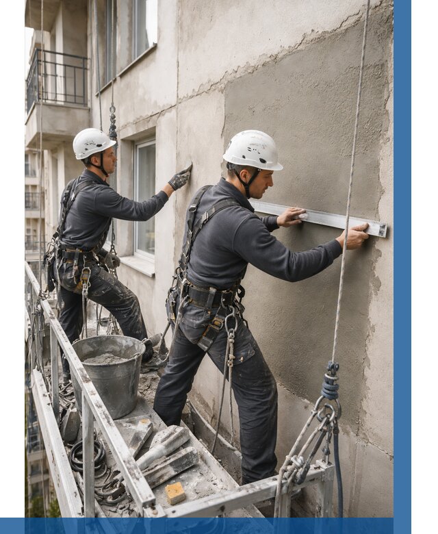 Штукатурка фасада на высоте в Дюртюли от 938 р. | ВЫСОТНИК-Дюр