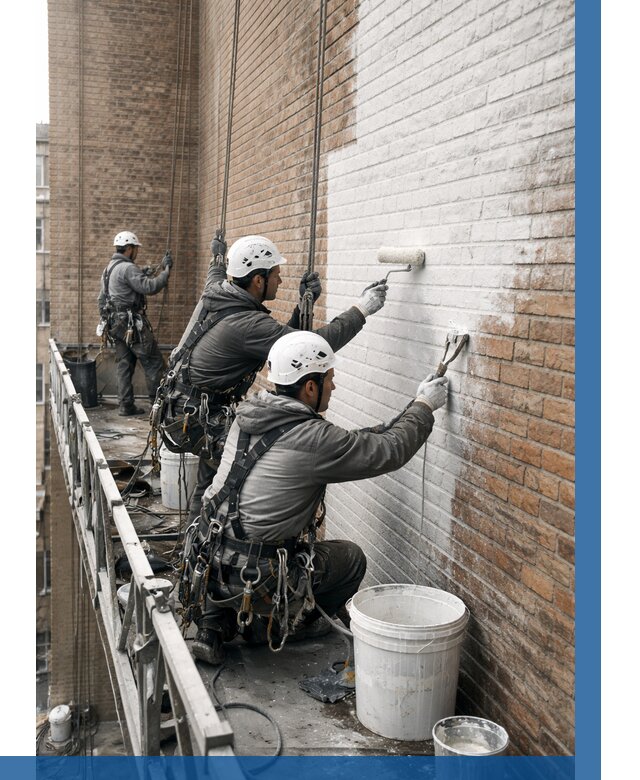 Покраска кирпичного фасада в Дюртюли от 365 р. | ВЫСОТНИК-Дюр