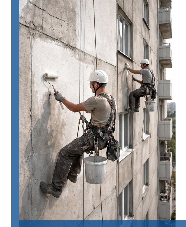 Покраска бетонного фасада в Дюртюли для жилых и промышленных объектов