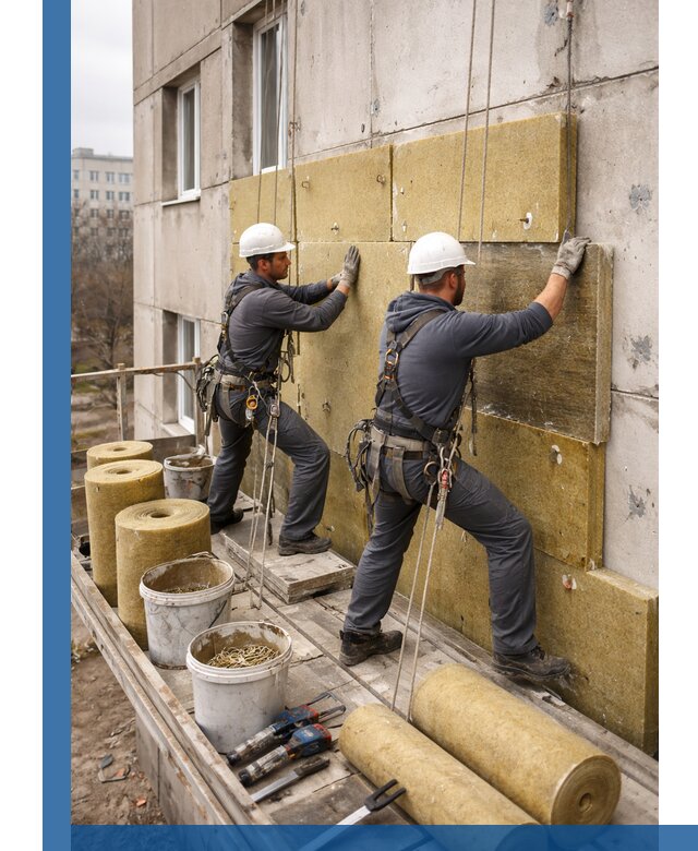 Утепление фасада минватой в Дюртюли под ключ с гарантией