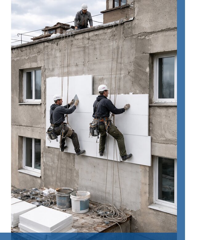 Утепление фасада пенополистиролом в Дюртюли от 1877 р. | ВЫСОТНИК-Дюр