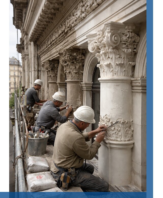 Реставрация фасадной лепнины в Дюртюли от 2606 р. | ВЫСОТНИК-Дюр