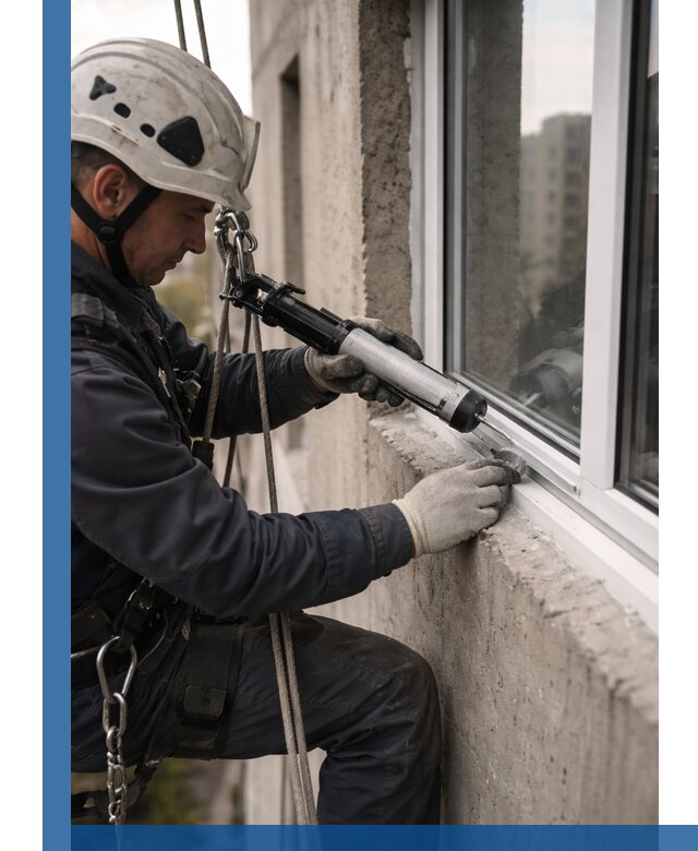 Герметизация оконных швов снаружи в Дюртюли профессионально