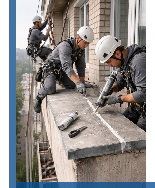 Герметизация балконного козырька в Дюртюли профессионально