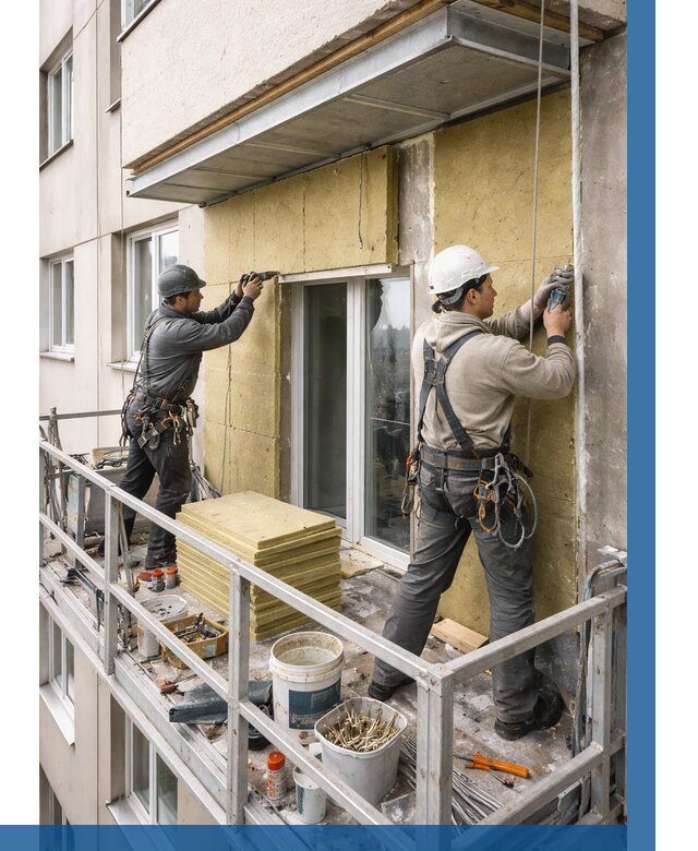 Утепление балкона снаружи в Дюртюли от 1668 р. под ключ ВЫСОТНИК-Дюр