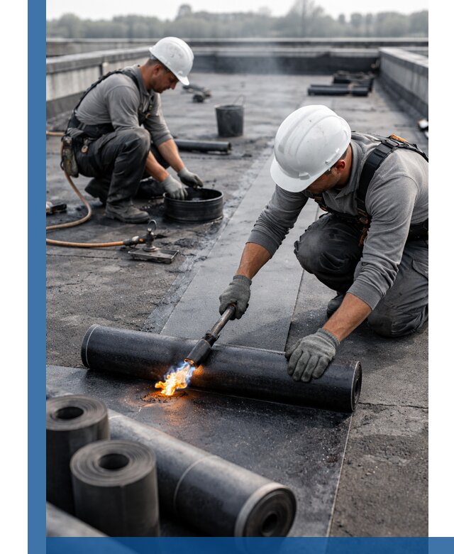 Ремонт рулонной кровли в Дюртюли герметизация и восстановление