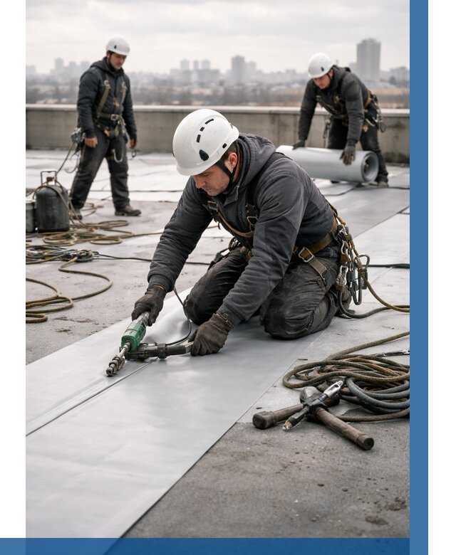 Ремонт мембранной кровли в Дюртюли от 1877 р./м2 | ВЫСОТНИК-Дюр