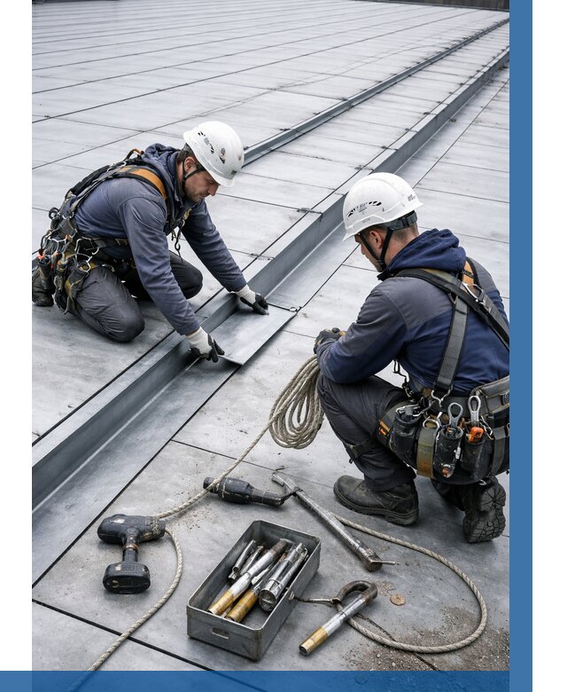 Ремонт фальцевой кровли в Дюртюли от 730 р. | ВЫСОТНИК-Дюр