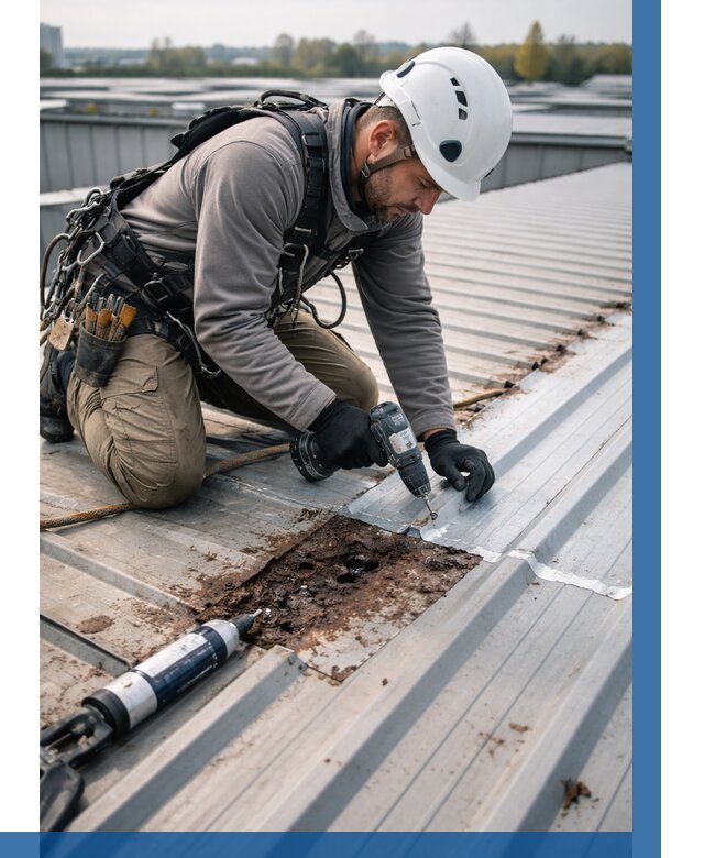 Ремонт профнастила на кровле в Дюртюли от 730 р. | ВЫСОТНИК-Дюр