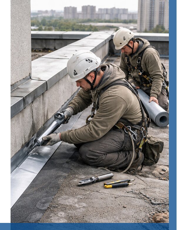 Ремонт кровельных примыканий в Дюртюли от 1251 р. | ВЫСОТНИК-Дюр