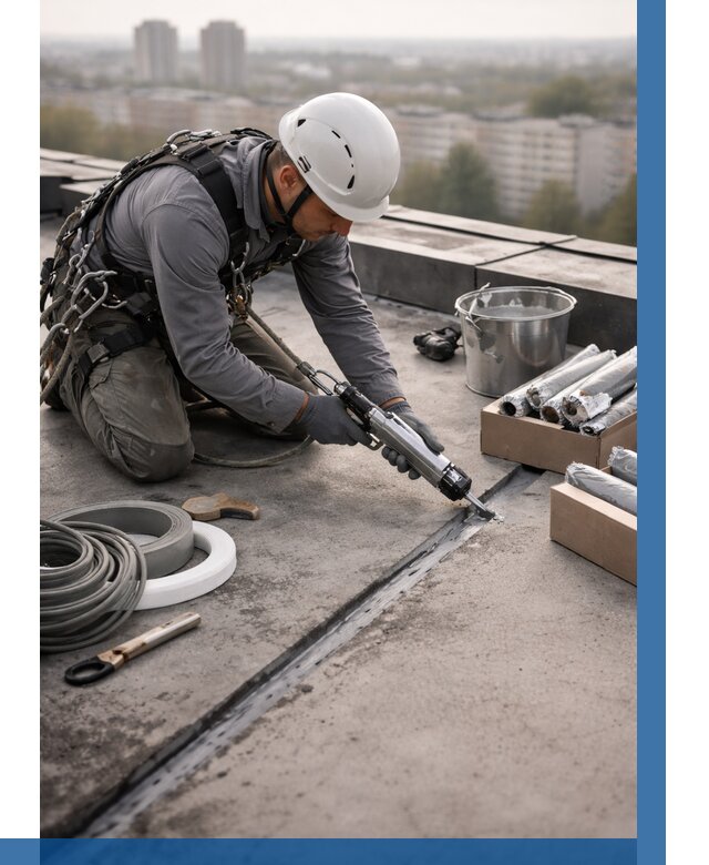 Герметизация швов кровли в Дюртюли от 469 р./м2 | ВЫСОТНИК-Дюр