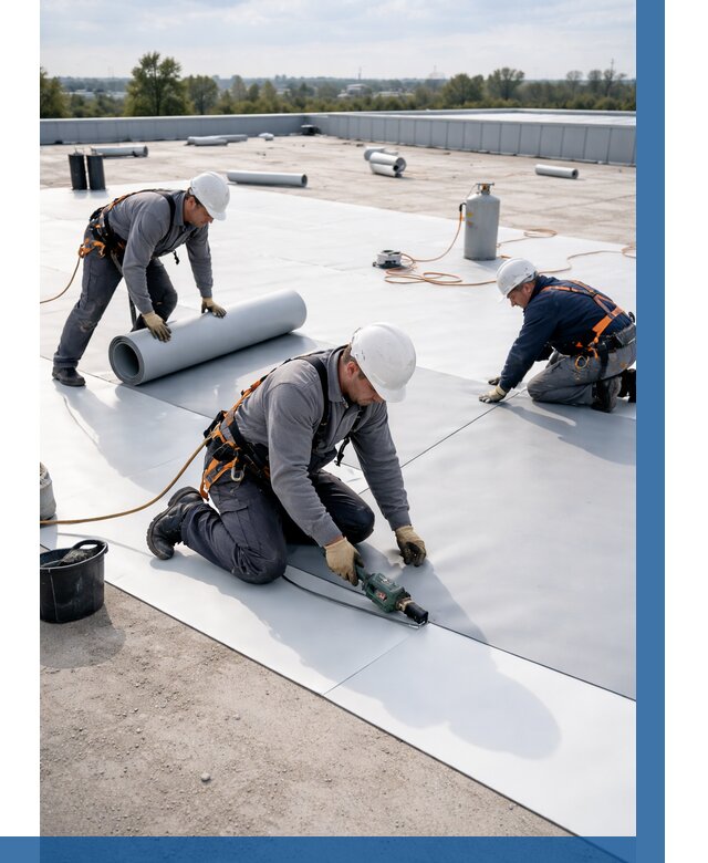 Монтаж мембранной кровли под ключ в Дюртюли от 1251 р. | ВЫСОТНИК-Дюр