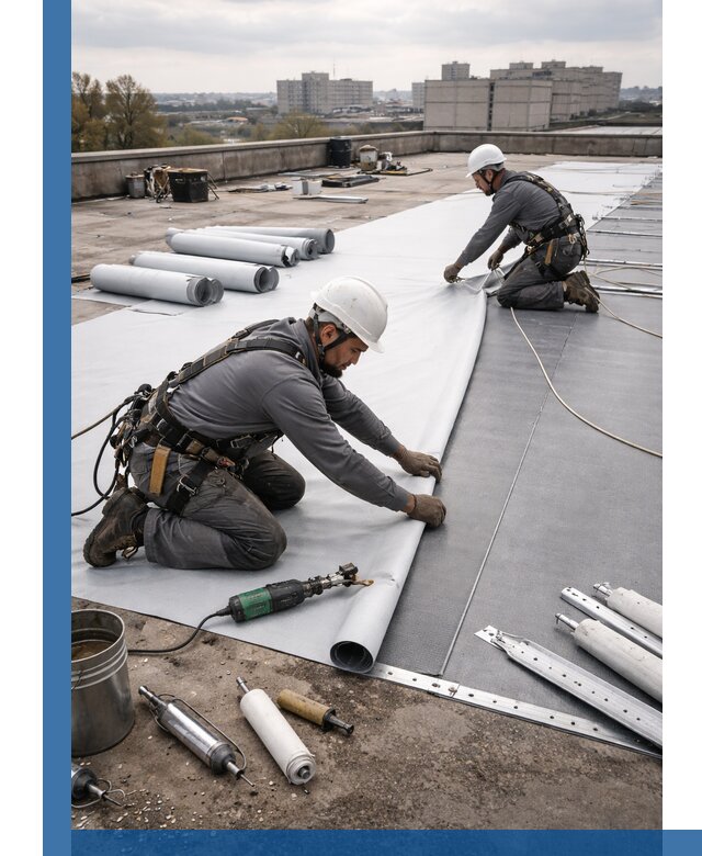 Монтаж мембранной кровли в Дюртюли для промышленных зданий