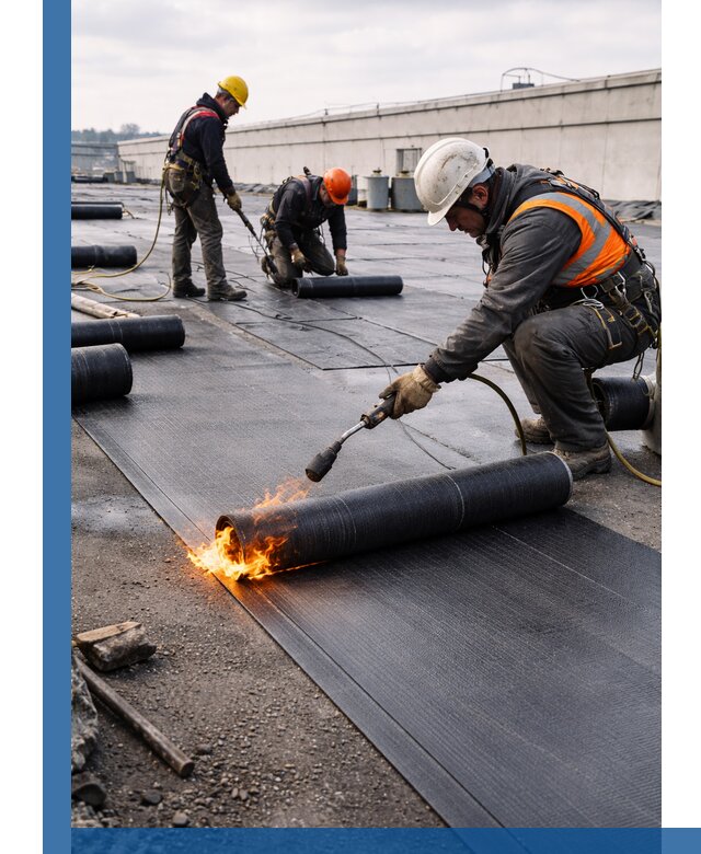 Монтаж наплавляемой кровли в Дюртюли профессионально