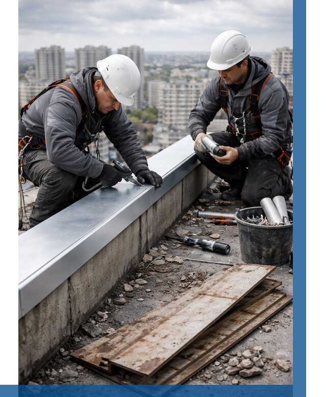 Замена парапетных крышек под ключ в Дюртюли от 1251 р. | ВЫСОТНИК-Дюр