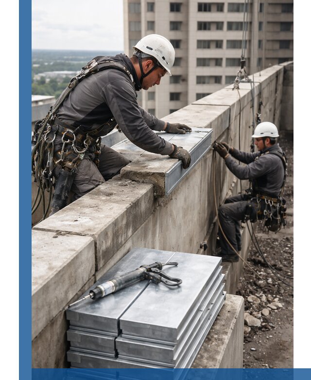 Замена парапетных крышек и установка новых в Дюртюли