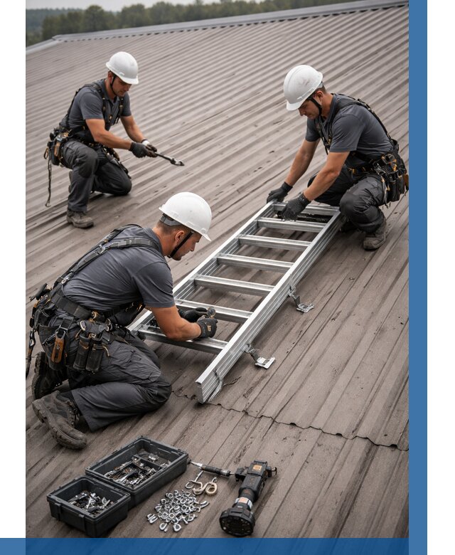 Монтаж кровельной лестницы в Дюртюли от 4691 р. | ВЫСОТНИК-Дюр