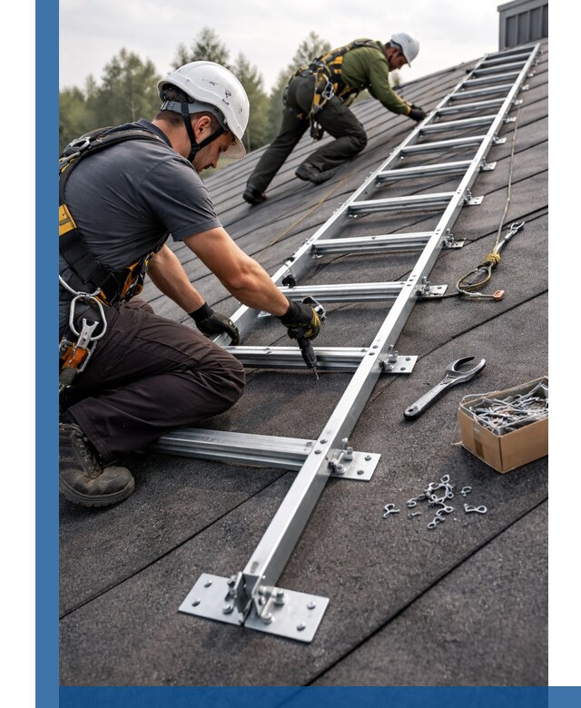 Профессиональный монтаж кровельной лестницы в Дюртюли под ключ