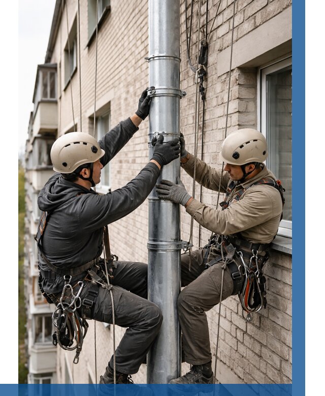 Замена водосточных труб в Дюртюли от 6776 р. | ВЫСОТНИК-Дюр