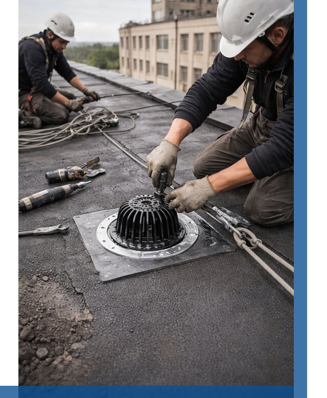 Установка водосточных воронок в Дюртюли цена от 3649 р. | ВЫСОТНИК-Дюр