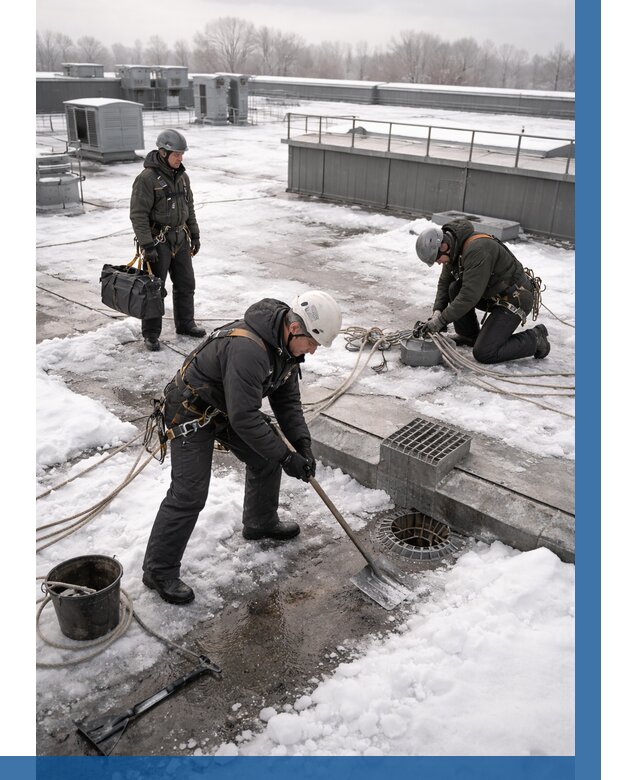 Абонентское обслуживание кровли зимой в Дюртюли от 8340 р. | ВЫСОТНИК-Дюр