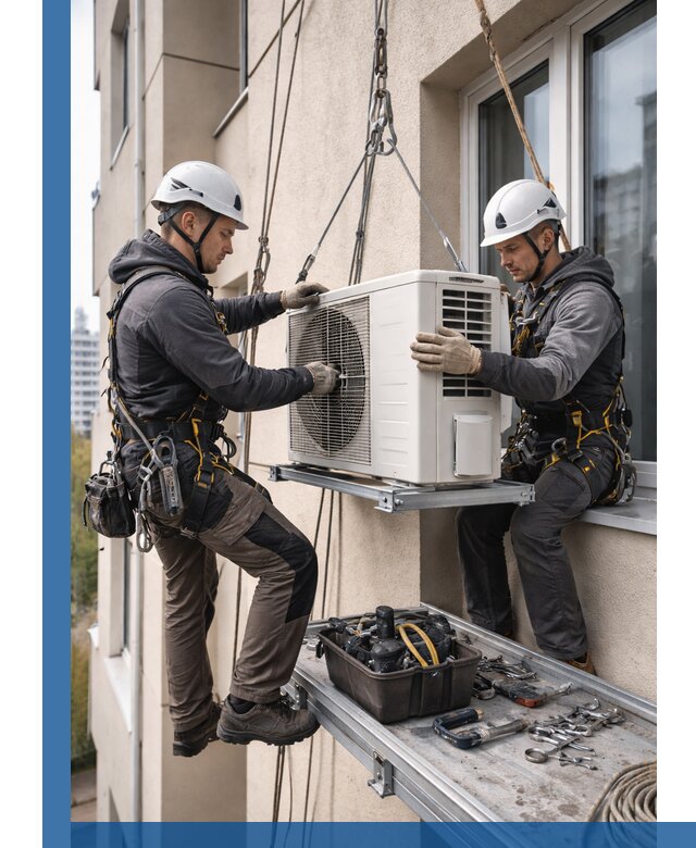 Перенос внешнего блока кондиционера в Дюртюли с монтажом и крепежом