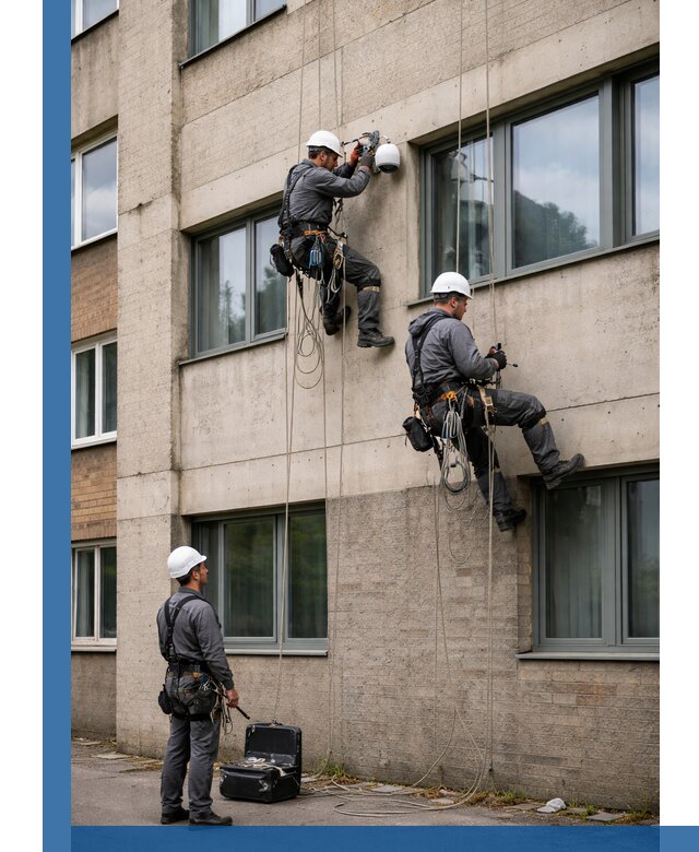 Монтаж фасадных камер видеонаблюдения в Дюртюли под ключ