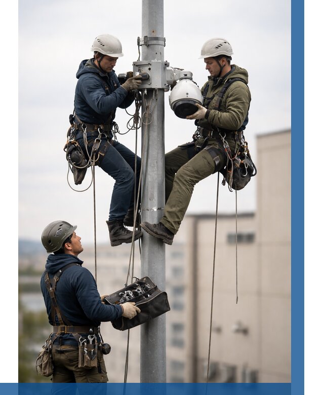 Установка видеокамер на мачте в Дюртюли от 8861 р. | ВЫСОТНИК-Дюр