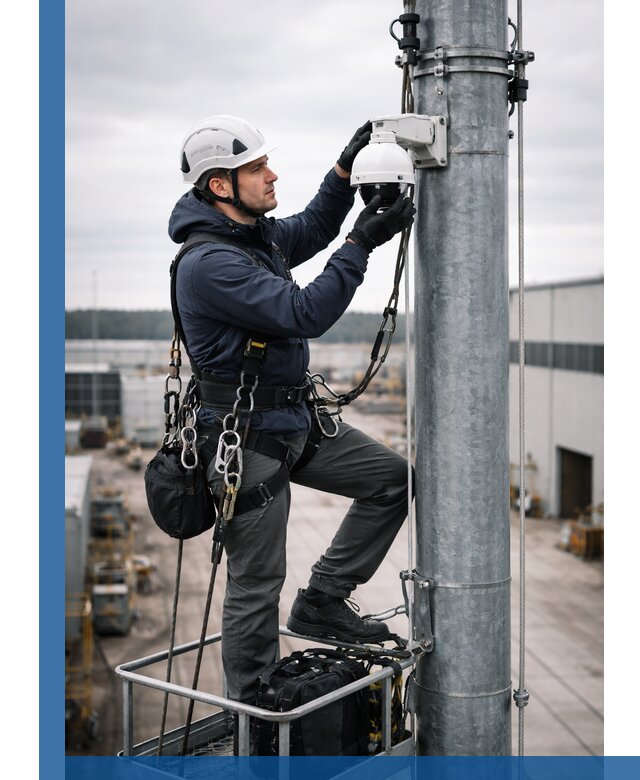 Профессиональная установка видеокамер на мачте в Дюртюли