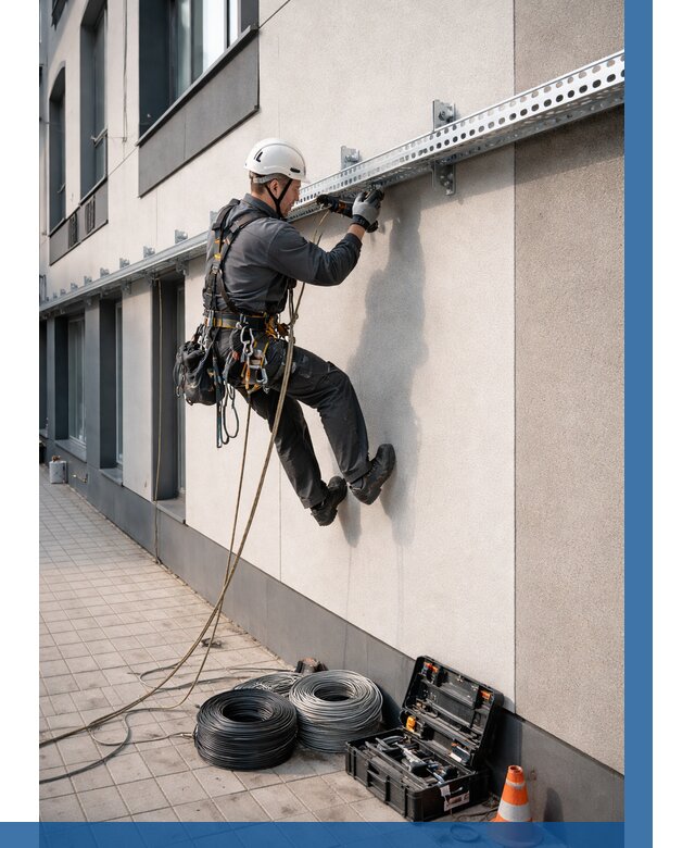 Монтаж кабельных лотков на фасаде в Дюртюли от 1251 р. | ВЫСОТНИК-Дюр