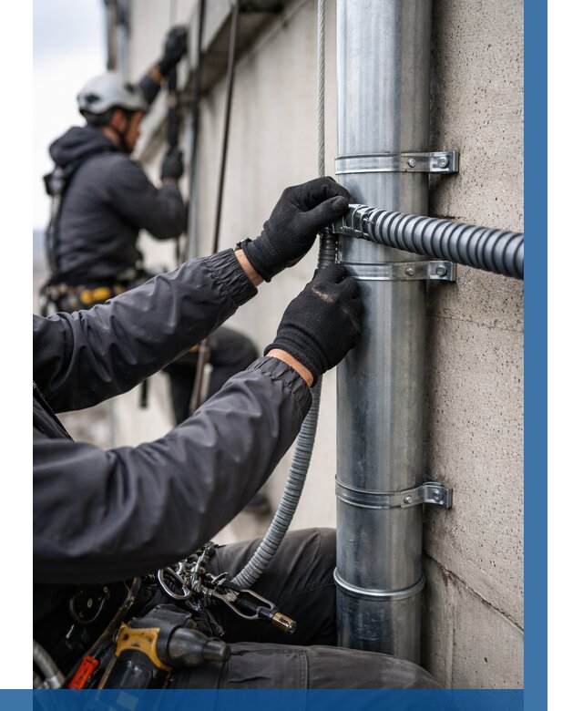 Монтаж гофры для кабеля в Дюртюли от 313 р. | ВЫСОТНИК-Дюр