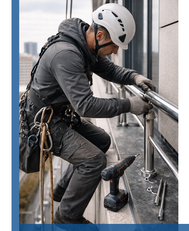 Монтаж ограждений на высоте в Дюртюли для зданий и конструкций