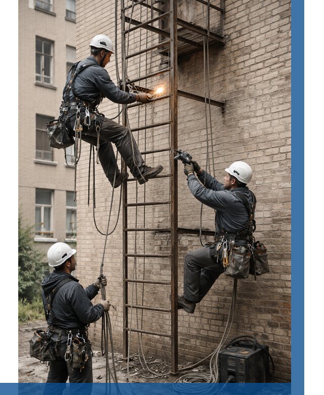 Ремонт пожарной лестницы в Дюртюли от 7819 р. | ВЫСОТНИК-Дюр