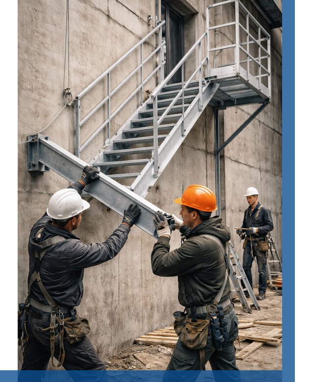 Монтаж металлических лестниц в Дюртюли от 15638 р. | ВЫСОТНИК-Дюр