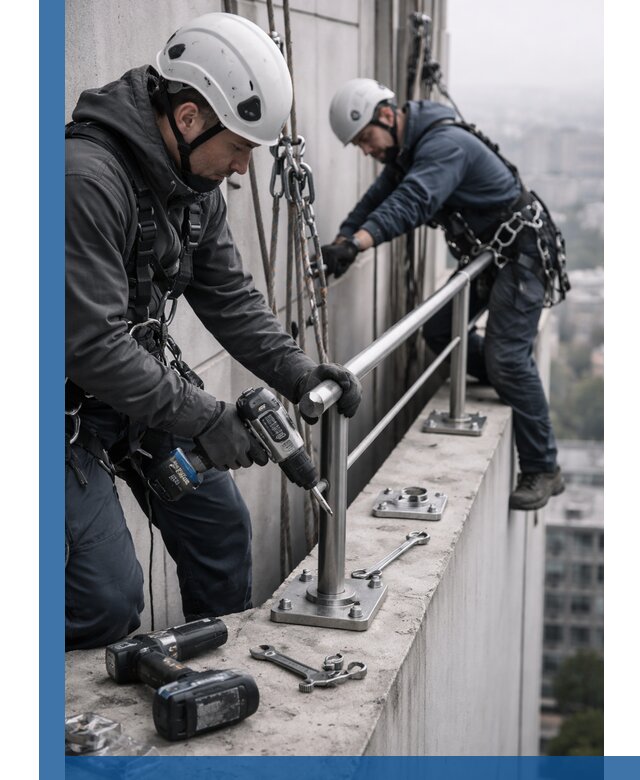 Монтаж перил на высоте в Дюртюли для жилых и промобъектов