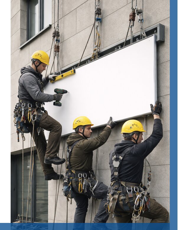 Монтаж рекламной вывески в Дюртюли от 8340 р. | ВЫСОТНИК-Дюр