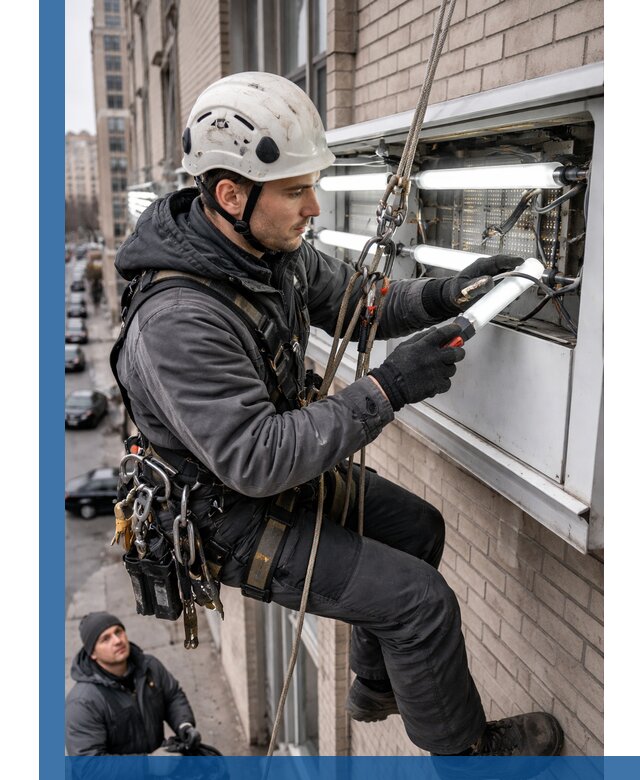Профессиональная замена ламп в наружной вывеске в Дюртюли
