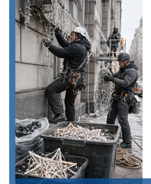 Демонтаж новогоднего оформления и гирлянд в Дюртюли