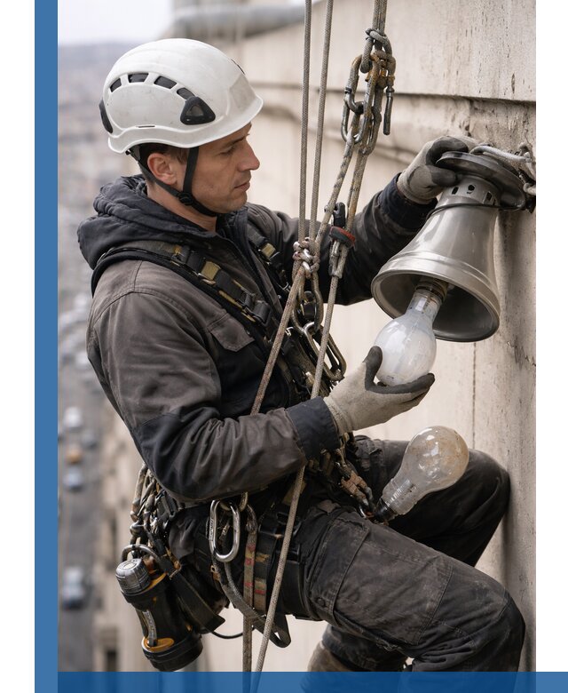 Замена ламп на высоте в Дюртюли профессионально и быстро