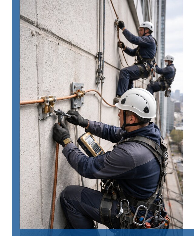 Монтаж системы заземления здания и молниезащиты в Дюртюли